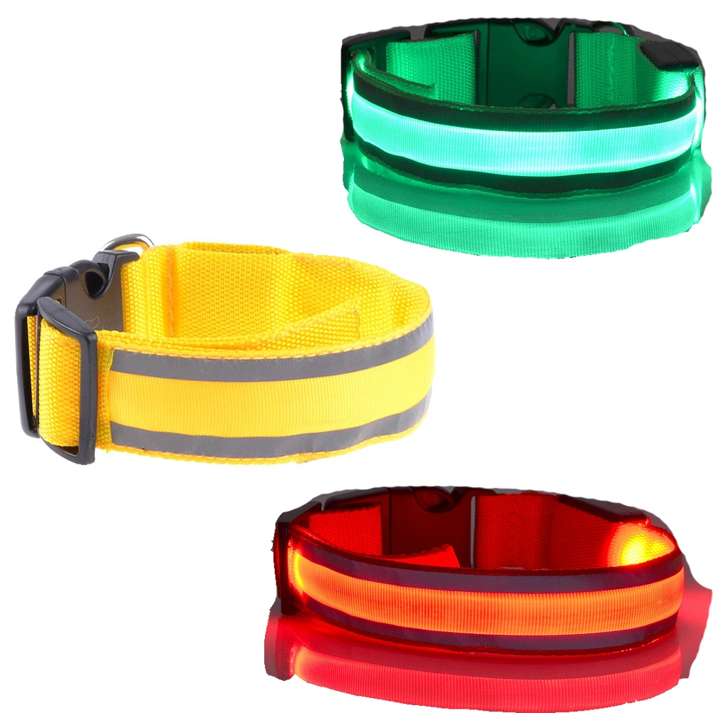 Светодиодный ошейник для домашних животных ночная безопасность светится в