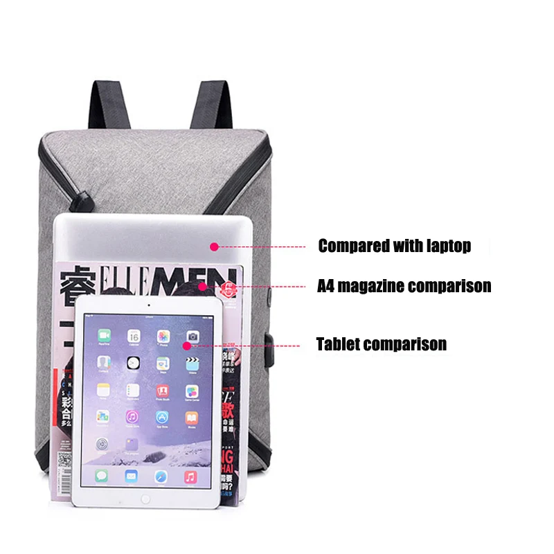 Fashion men's laptop backpack casual business travel bag USB charging interface large capacity(GH0818) | Багаж и сумки