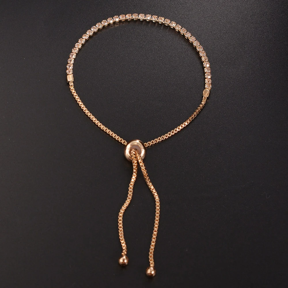 Кристальный пуш потяжный браслет Роскошные браслеты для женщин длинная цепочка