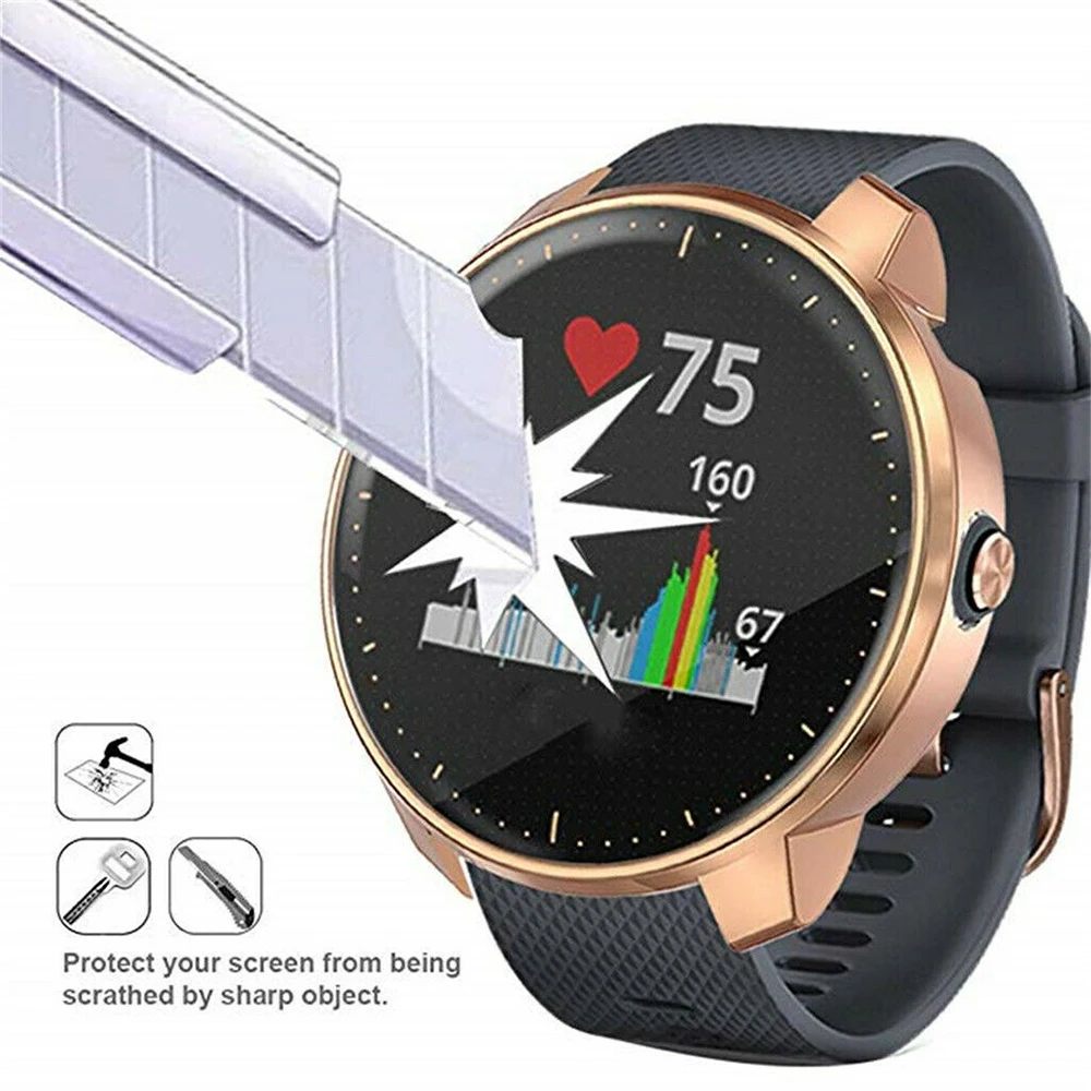 

For Garmin Vivoactive 3 For Garmin Smart watch Accessories 100% Fit Electroplated Transparent TPU Protector Case Cover Shell
