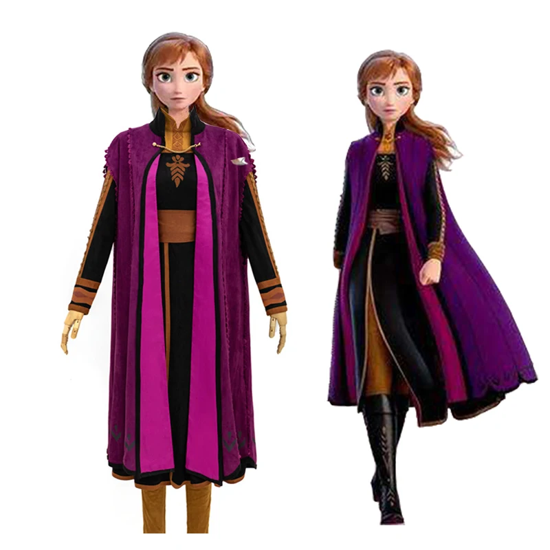 Костюм Снежной Королевы Frozen2 костюм Анны для косплея полный комплект костюмы на