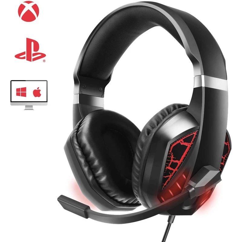 Стерео игровая гарнитура для PS4 ПК контроллером Xbox One Шум шумоподавления за ухо