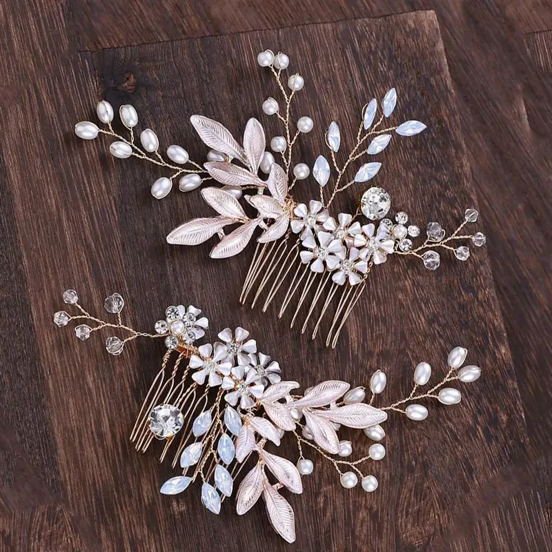 2 шт. свадебный головной убор масляные капли сплав цветок гребень для волос в виде