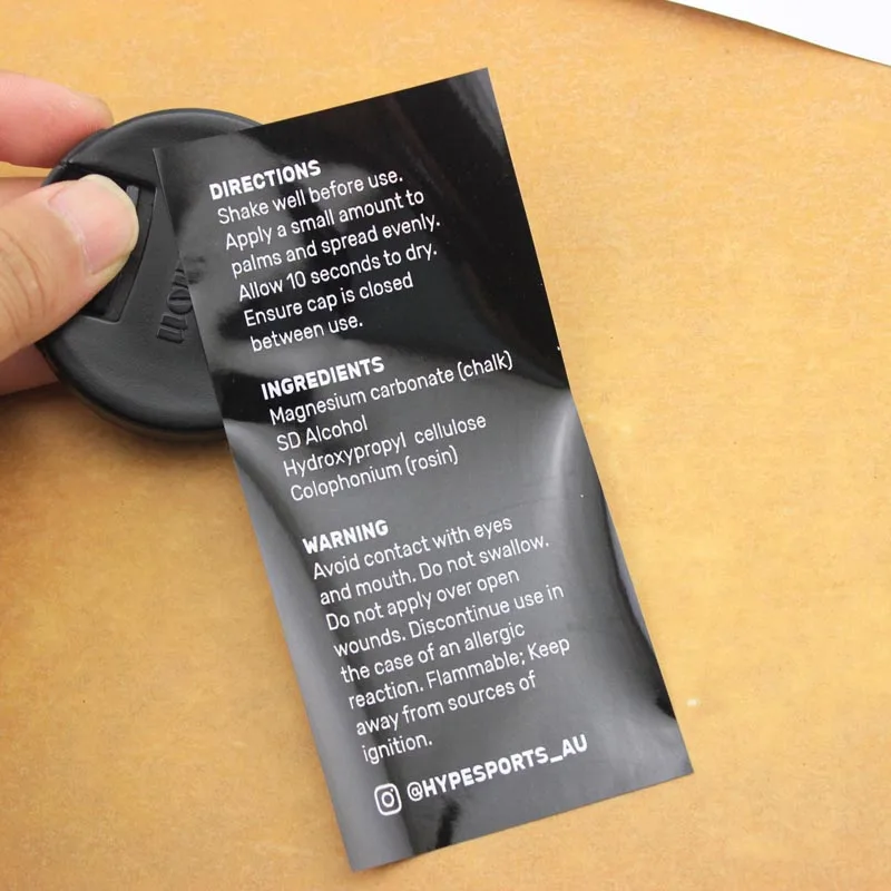 Индивидуальная самоклеящаяся этикетка на шею высокого качества и низкой яркости