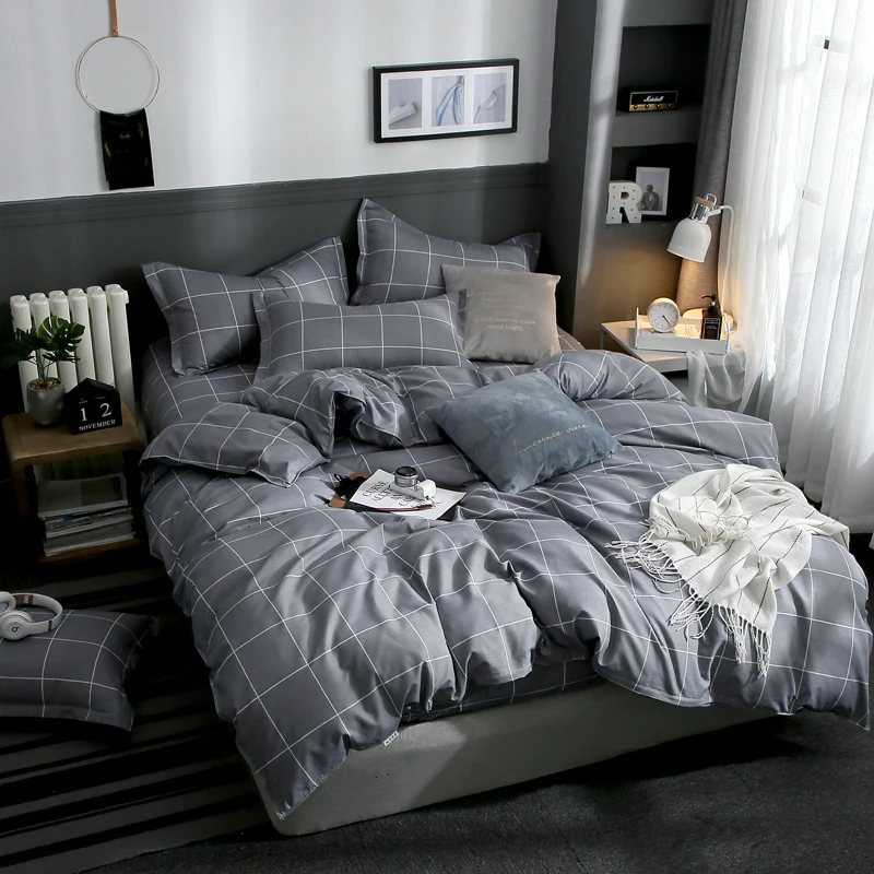 Постельное белье в современном стиле комплект с пододеяльником и простыней