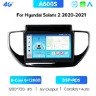 Автомагнитола для Hyundai Solaris 2 II 2020-2021, мультимедийный видеоплеер, навигация, стерео, GPS, Android 10, 2din, 2 Din, Рулевое управление