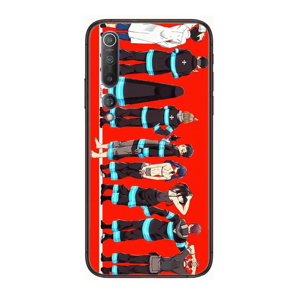 

Cartoon Fire brigade Phone Case For xiaomi mi11 5g 10 liti Ultra 9Pro SE 3 8 Note Cartoon Black Cover Silicone Back Pretty tpu