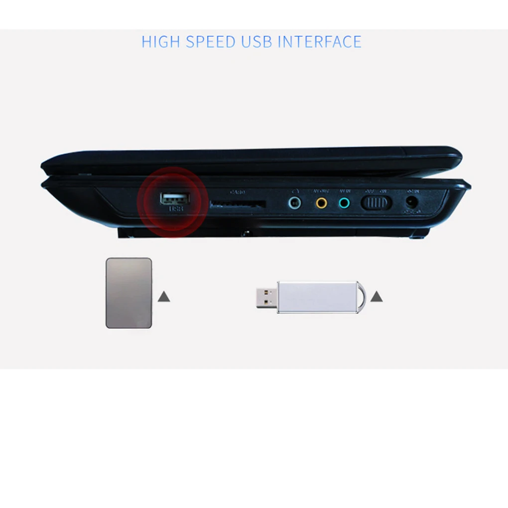 Портативный DVD-плеер 13 9 дюйма поворотный USB портативный ТВ-проигрыватель с