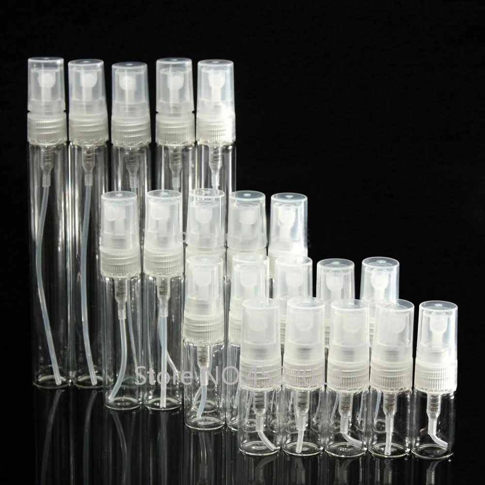 

2ml3ml5ml10ml 50/100/200 шт прозрачный портативный парфюм для путешествий многоразовые распылительные флаконы, DIY пустой стеклянный удобный распылит...