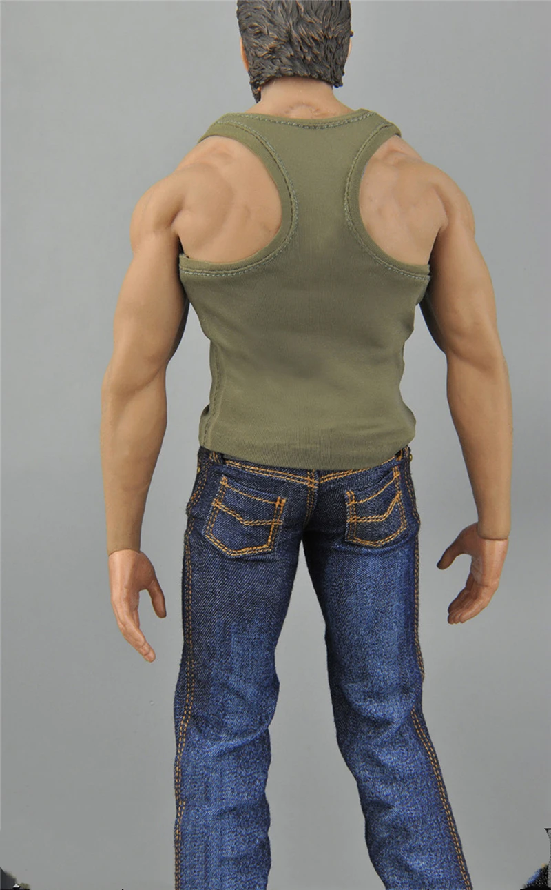 Мужской комплект из жилета джинсов брюк и кожаной обуви диагональю 12 дюймов |