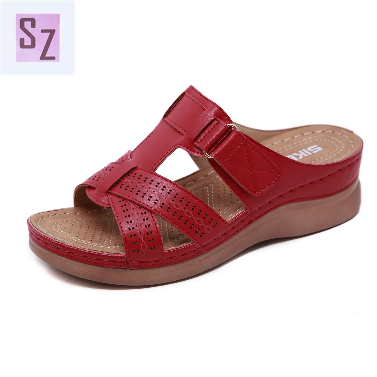 

New 2021 sandals women's car line shoes plus size sandals slope heel brand slippers shoes for women sandals