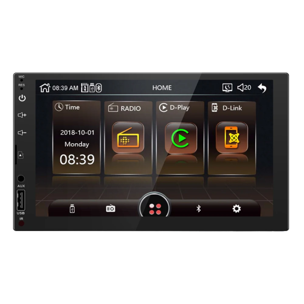 7-дюймовый автомобильный MP5 плеер MP4-плеер с двумя разъемами Bluetooth громкой связью