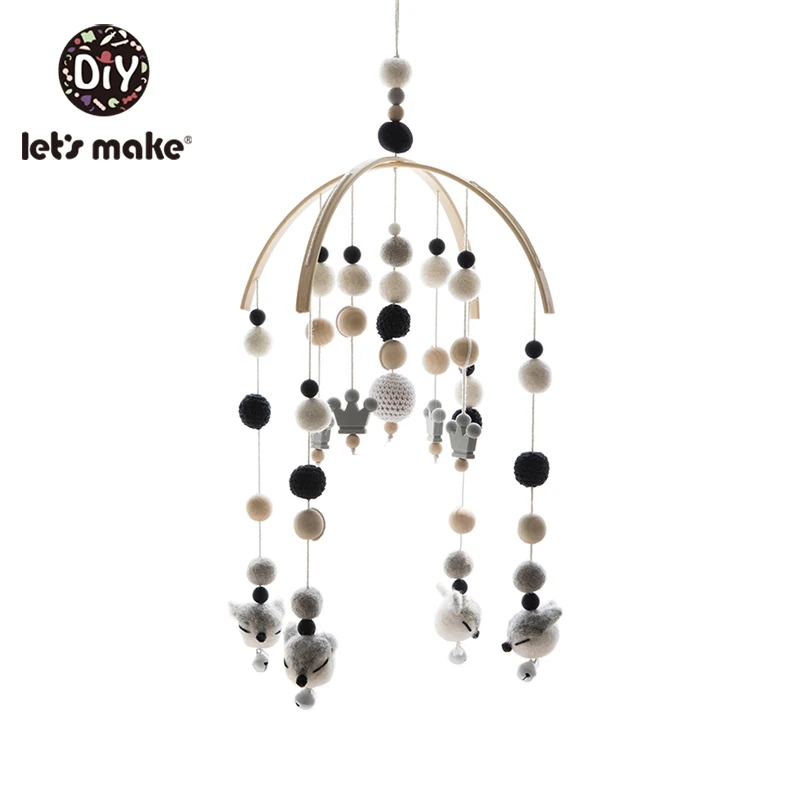 Погремушки для детской кроватки из войлока и шерсти в виде шариков|Интерактивные