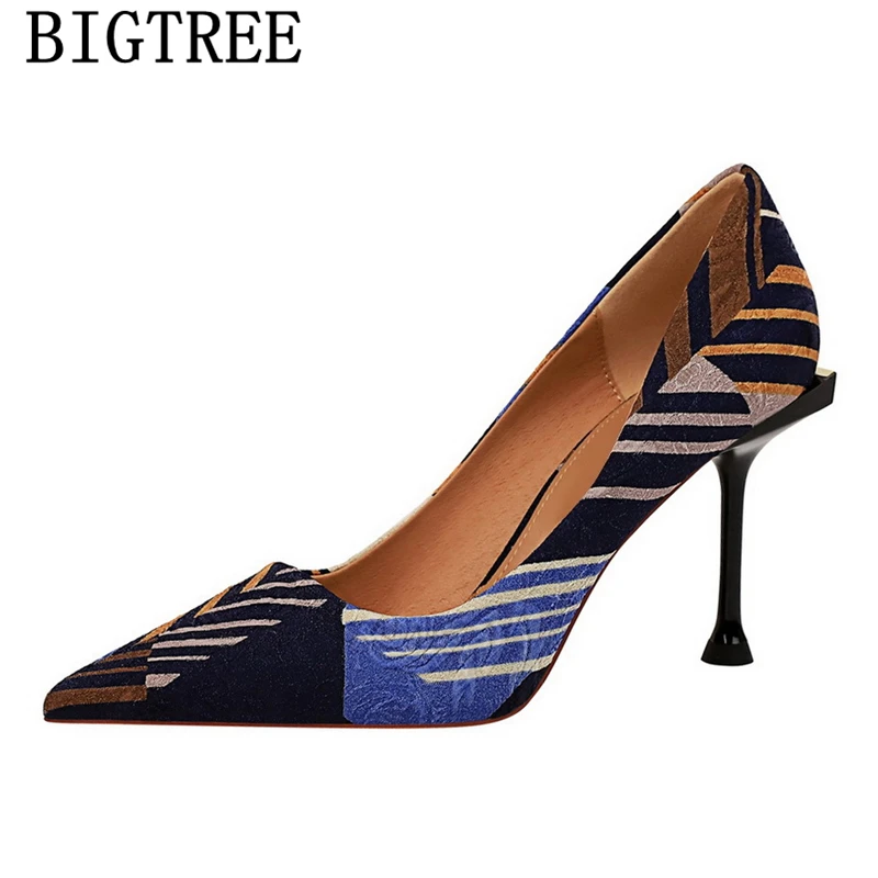 Туфли лодочки Bigtree женские дизайнерская обувь на очень высоком каблуке шпильке