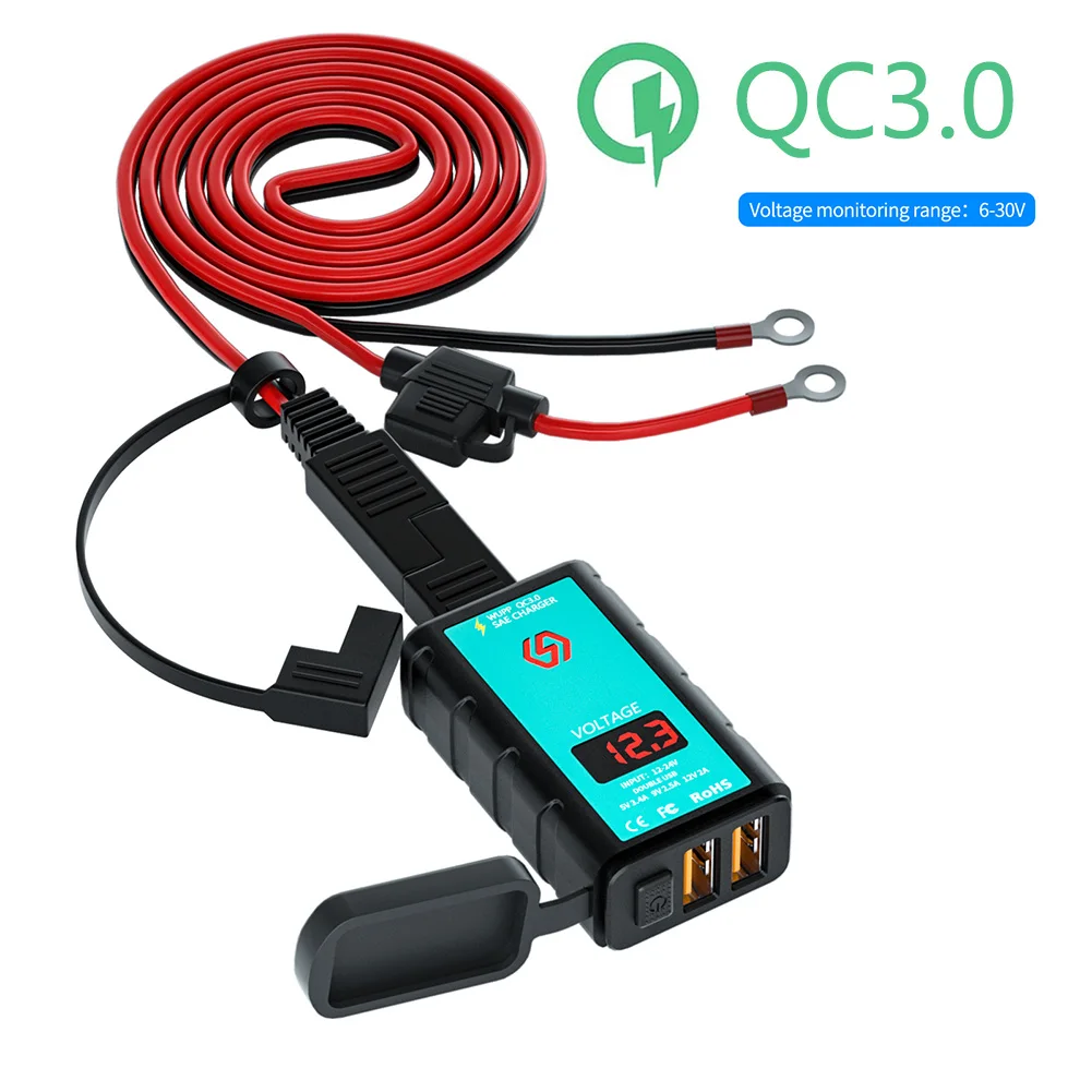 

Зарядное устройство для мотоцикла с двумя USB-портами