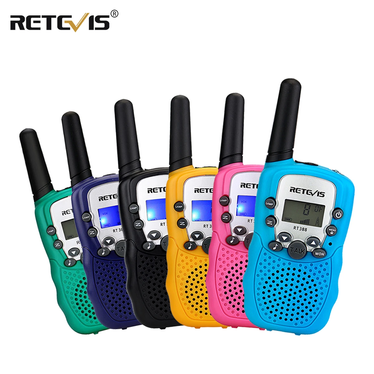 

RETEVIS RT388 Walkie Talkie Children Walkie-talkies 2 pcs Two-Way Radio Station PMR Birthday Gift/Family Use/Camping 100-800M