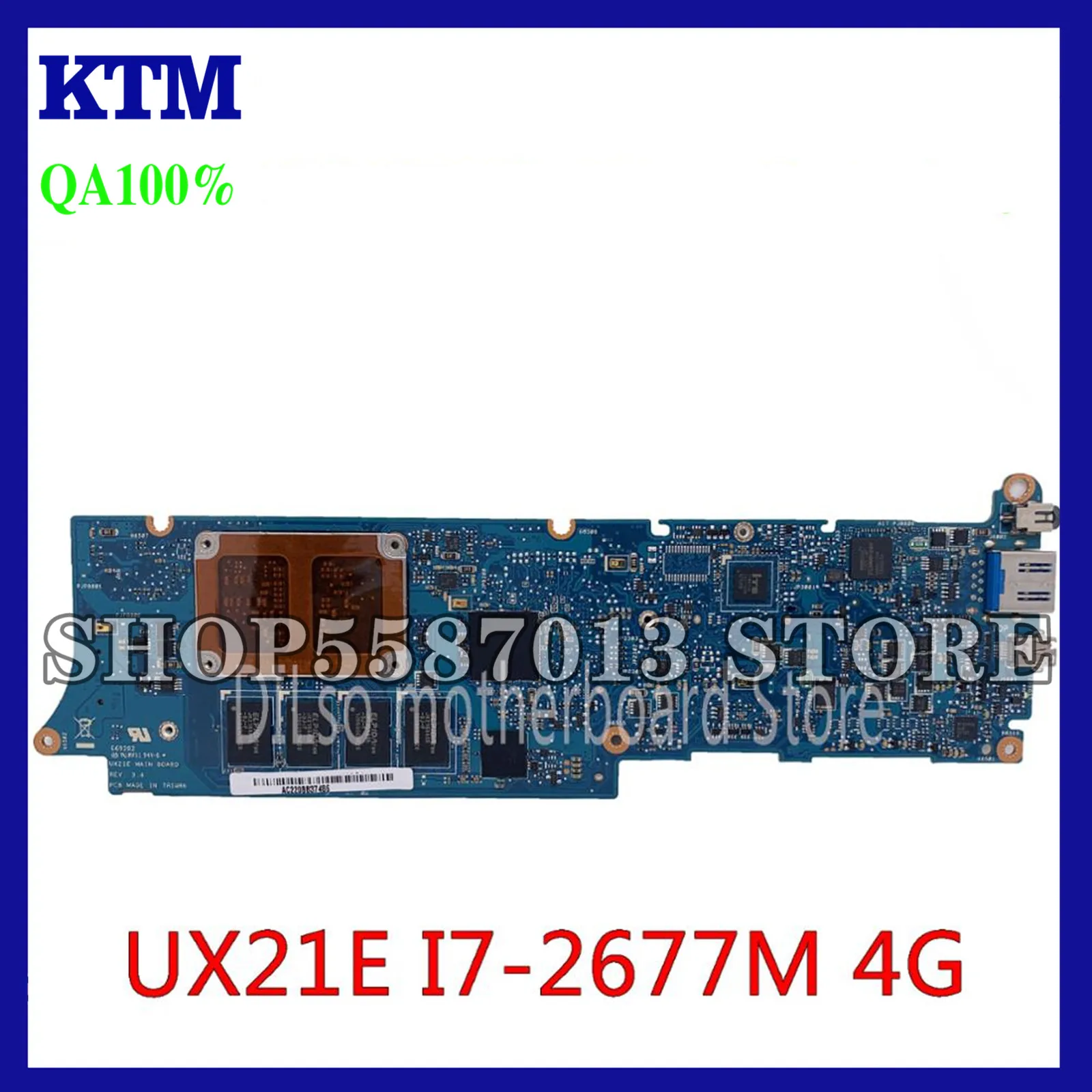

KEFU UX21E Motherboard For ASUS UX21E UX21 Laptop Motherboard I7-2677M 4GB Original 100%Tested OK