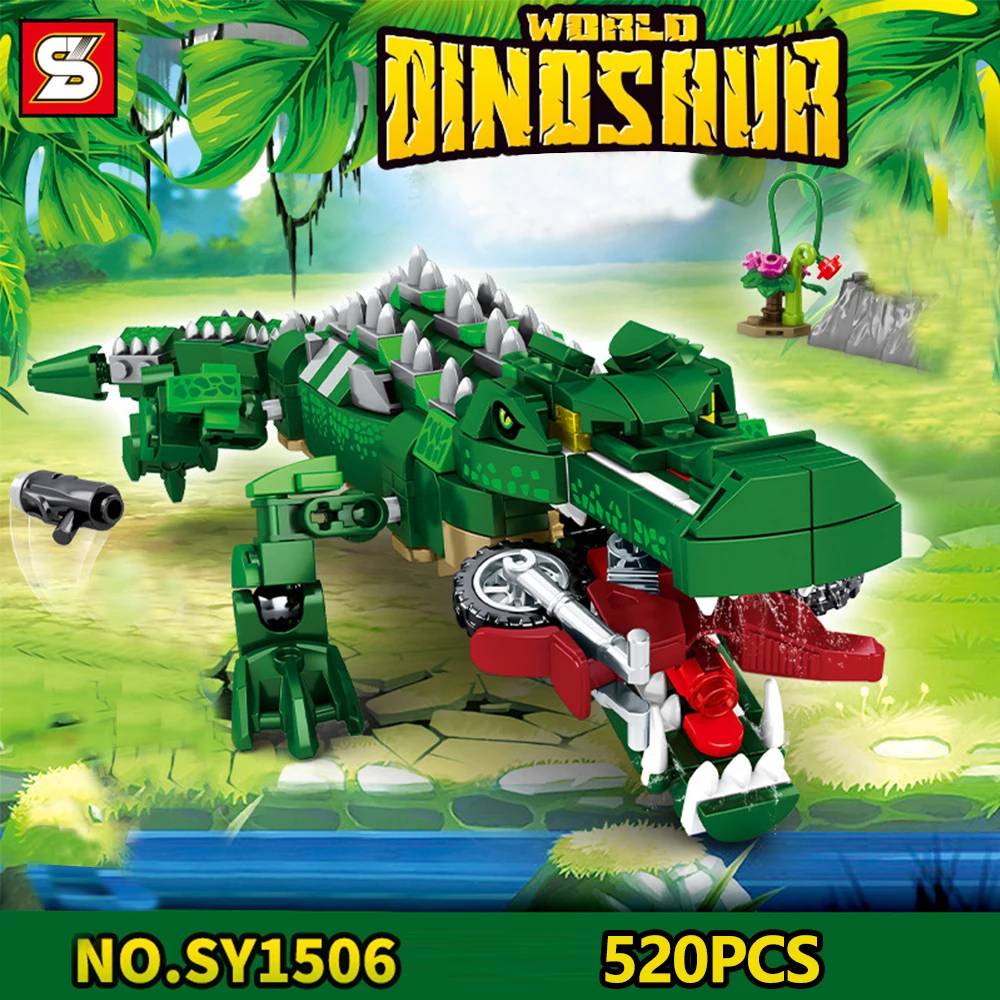 

SY BLOCK Dinosaurs World Park Building Blocks Mechanical Tyrannosaurus Rex With Figures Models Bricks Educational Toys For Gifts