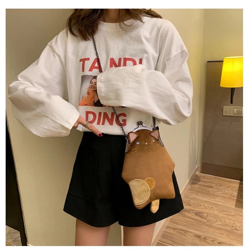 Модная женская сумка новый стиль милая на плечо с котом сумки-мессенджеры для