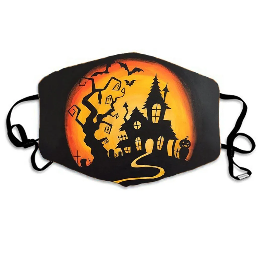 Новый продукт скидка 1 шт. взрослые маски с принтом на Хэллоуин ткань дышащая