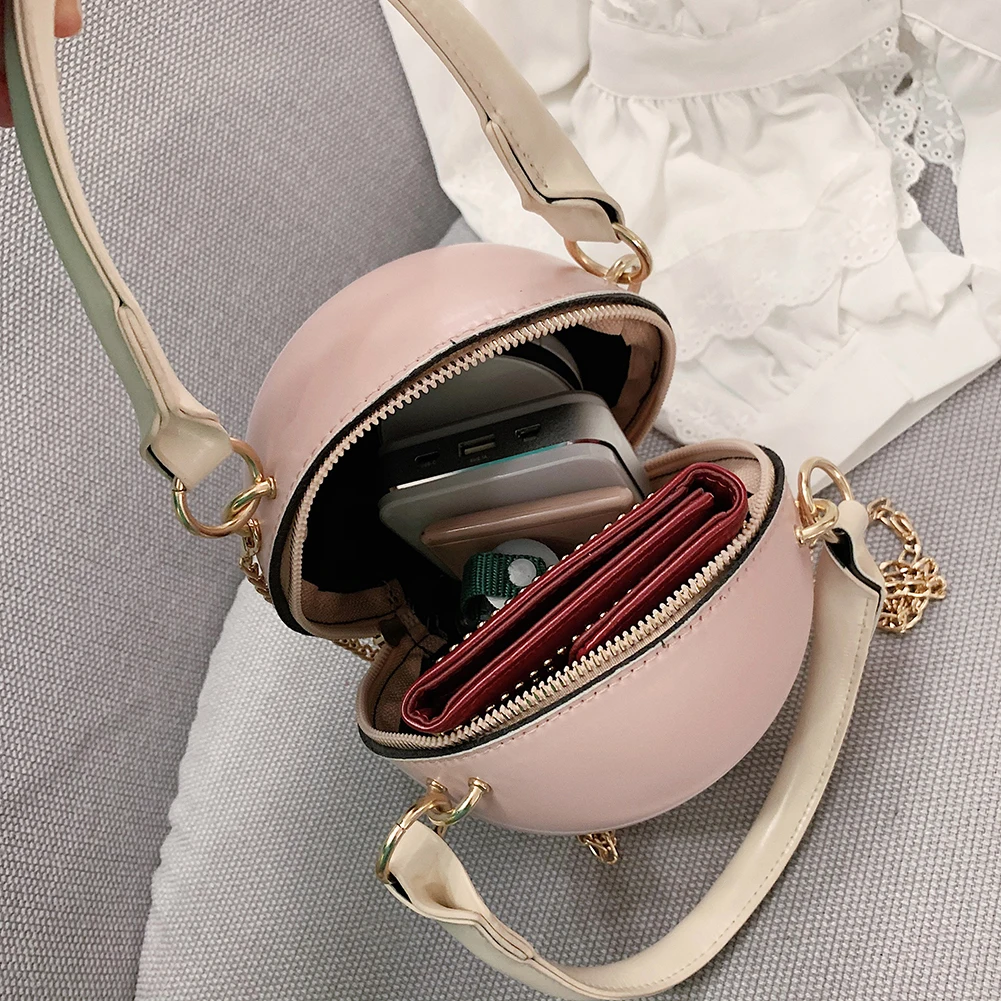 

Trend Round Female Bag Basketball Styling Personality Creative Hand Luggage Shoulder Chain Diagonal Package handbag