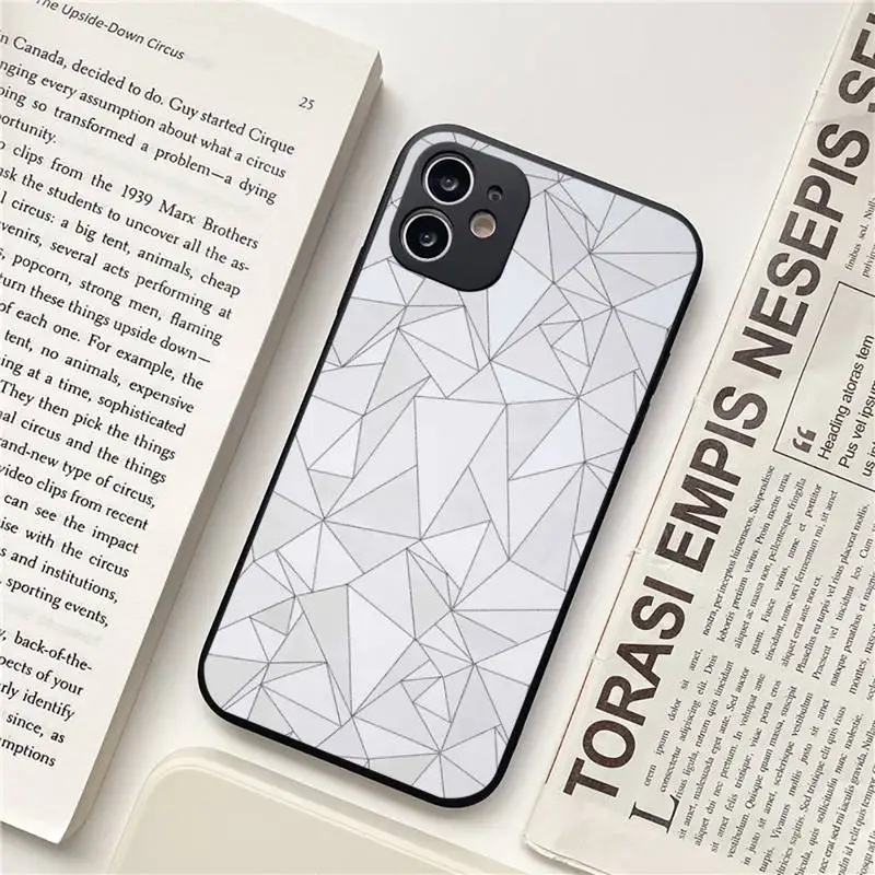 

ins solid geometric pattern Phone Case for iPhone 11 12 pro XS MAX 8 7 6 6S Plus X 5S SE 2020 XR Soft mobile bags