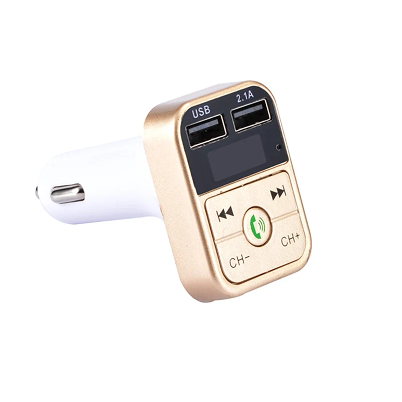 Золотой Fm-передатчик Aux модулятор Bluetooth Handsfree автомобильный комплект Handsfree беспроводной Bluetooth fm-передатчик ЖК MP3-плеер USB зарядное устройство - Название цвета: Золотой