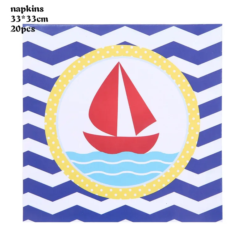 napkins Синий навигационный декор для дня рождения, одноразовая посуда для плавания с Китом, тарелки, салфетки для детей, детские вечерние принадлежности для душа - Цвет: napkins
