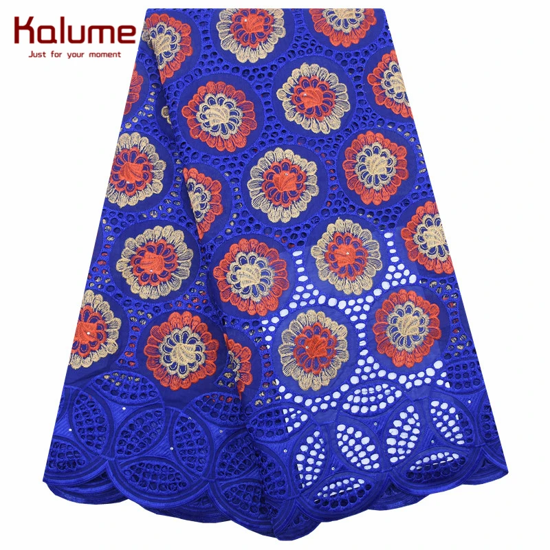 Африканская кружевная ткань Kalume с отверстиями вышивка камнями швейцарская