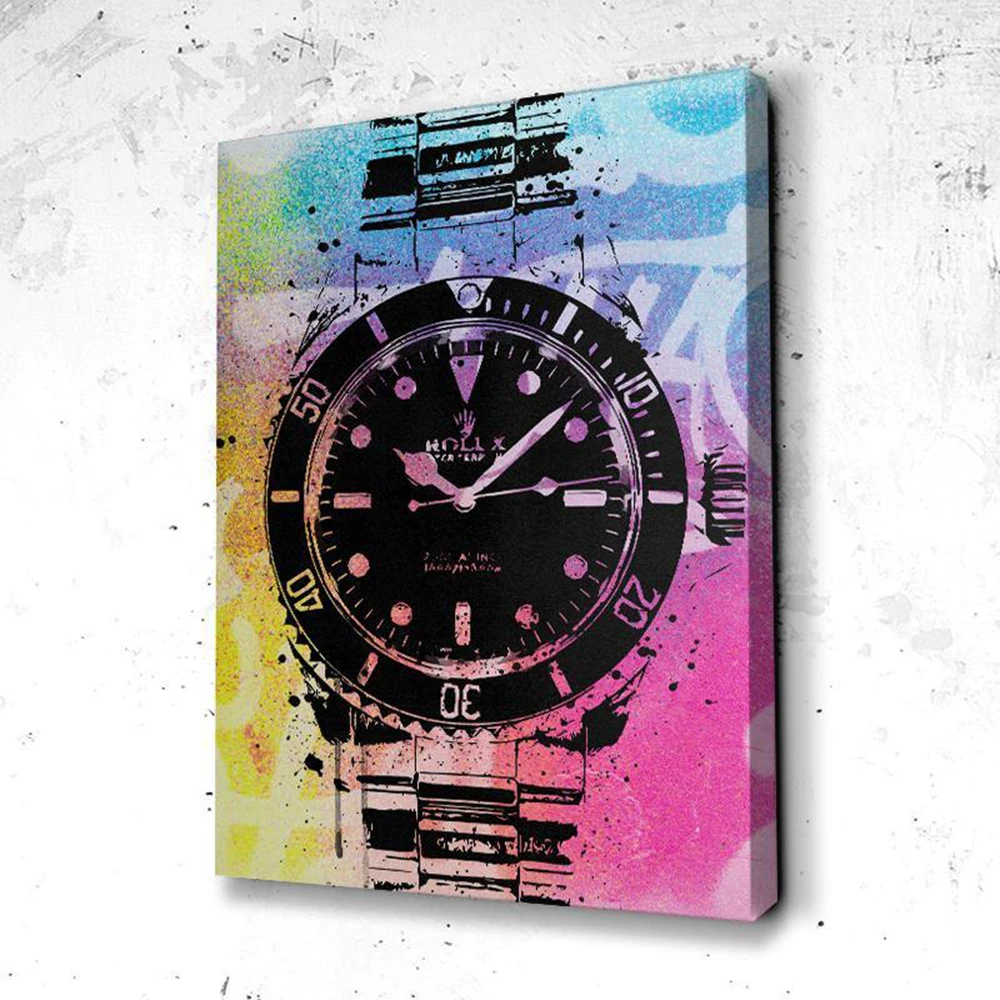 Роскошные часы постер поп-арт цветные принты на холсте картина Современная
