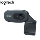 USB-камера Logitech C270 HD Vid 720P, веб-камера с микрофоном, USB 2,0, поддержка официального теста для ПК, веб-камера для видеозвонков 720P