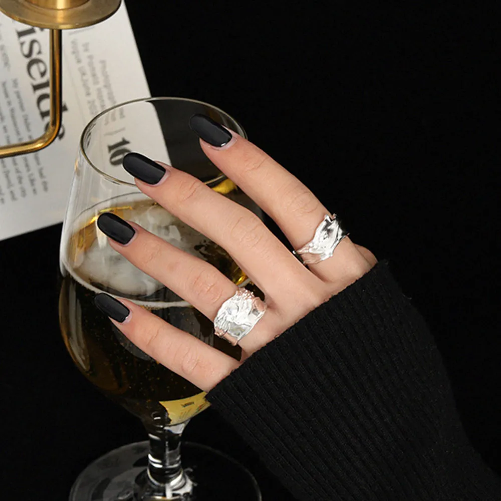 

KIKICHICC 925 Sterling Silver New 2021 Sun Image Pure Resizable Ring Rock Punk Women Adjustable Rock Punk Ring Geometric