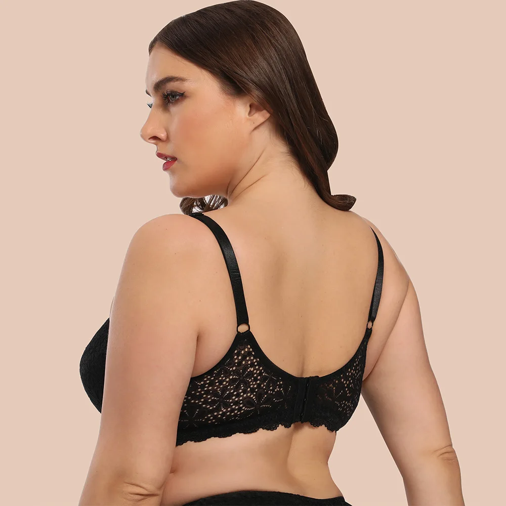 Привлекательный кружевной женский бюстгальтер нижнее белье на косточках регулируемый бретель с открытой