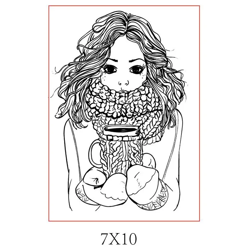 Зимние штампы для девочек с горячим чаем теплые зимние сделай сам Детские