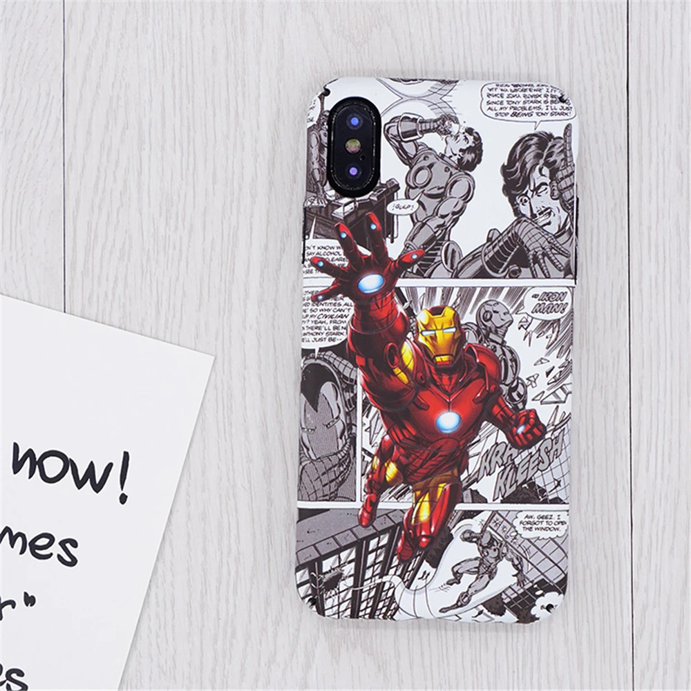 Marvel Бэтмен Супермен Человек-паук световой телефон чехлы для iphone 5 5s 7 8 6 6s плюс X 10