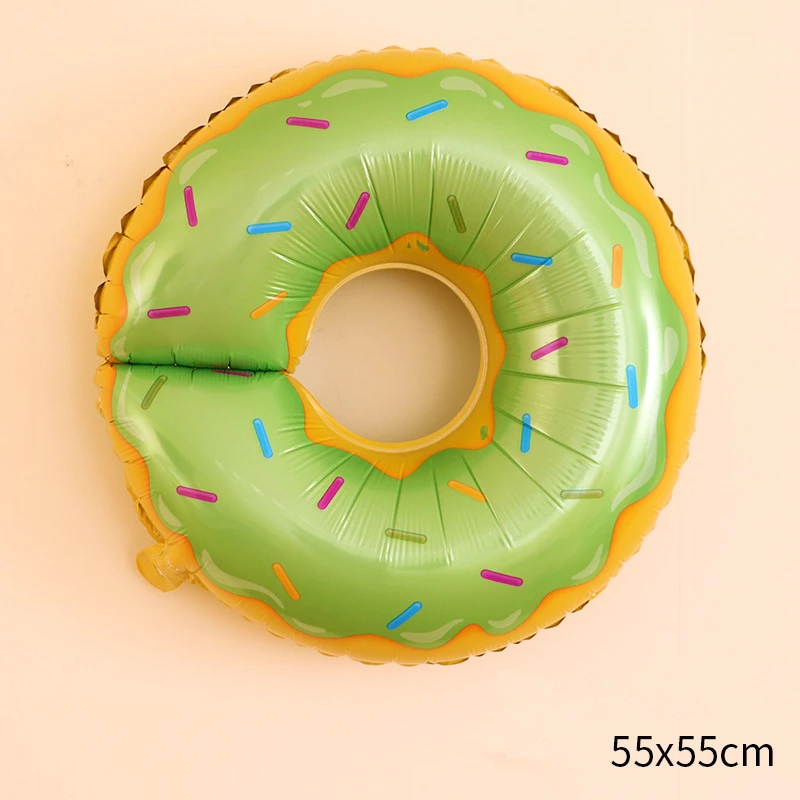 Green Doughnut 1 шт конфетный пончик мороженое тема гелиевые фольгированные шары звезда круглые шары Детские принадлежности для украшения свадебной вечеринки детские игрушки - Цвет: Green Doughnut