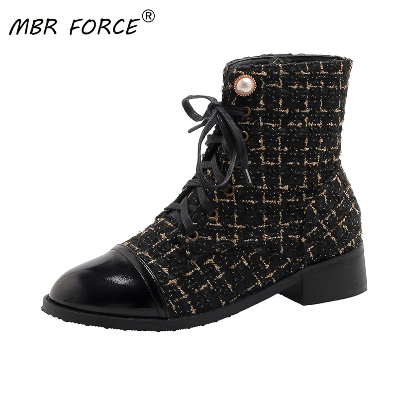 MBR FORCE/новые модные мягкие женские ботильоны Мотоботы Женская Осенняя обувь