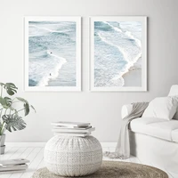 beach coastal landscape posters prints large ocean blue wave surf wall art canvas painting photography picture office home decor
