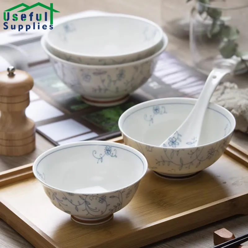 

Japanese-style Tableware and Dish Set Household Underglaze Colorful Ramen Ceramic Bowl Sugar Bowl for Kitchen Dinnerware Bowls