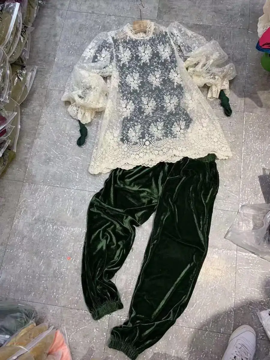 Женские длинные брюки с поясом на резинке повседневные однотонные фонариками