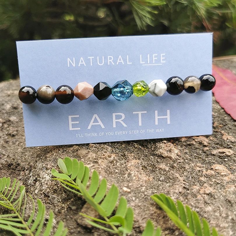 Браслеты Neovivi с надписью земли бумажными карточками и желаниями круглые бусины