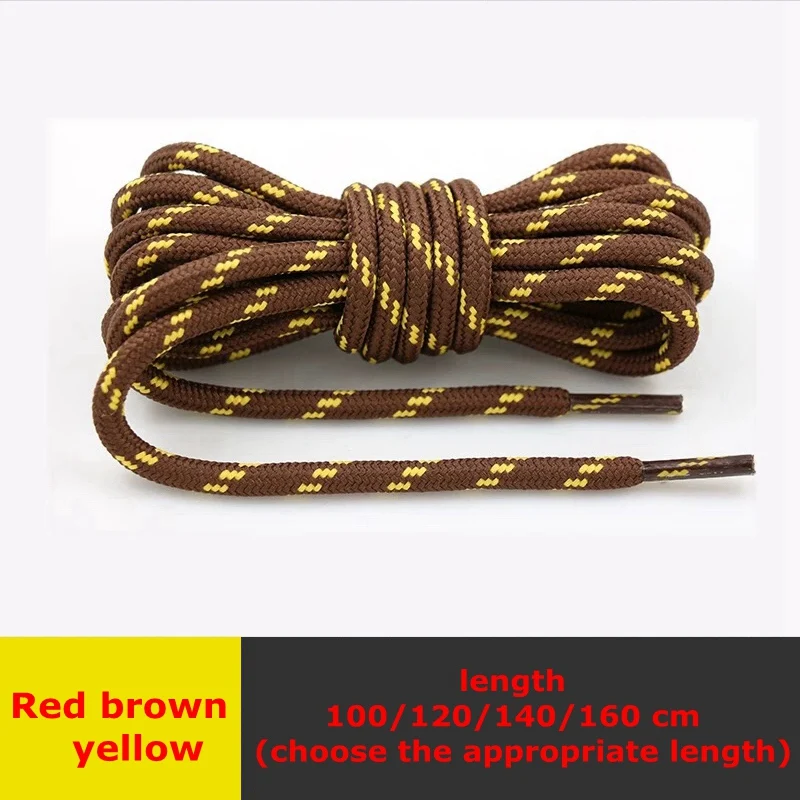 Red brown yellow 1 пара, Уличная обувь для прогулок на шнурках, круглые шнурки для детей и взрослых, однотонная нескользящая обувь, кружевные кроссовки унисекс для отдыха, обувь, 19 цветов - Цвет: Red brown yellow