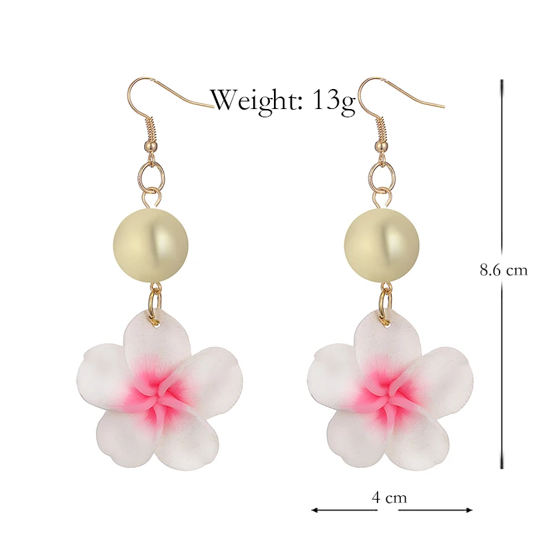 YULUCH Pop женские длинные висячие серьги с пластиковым цветком и помпоном модные