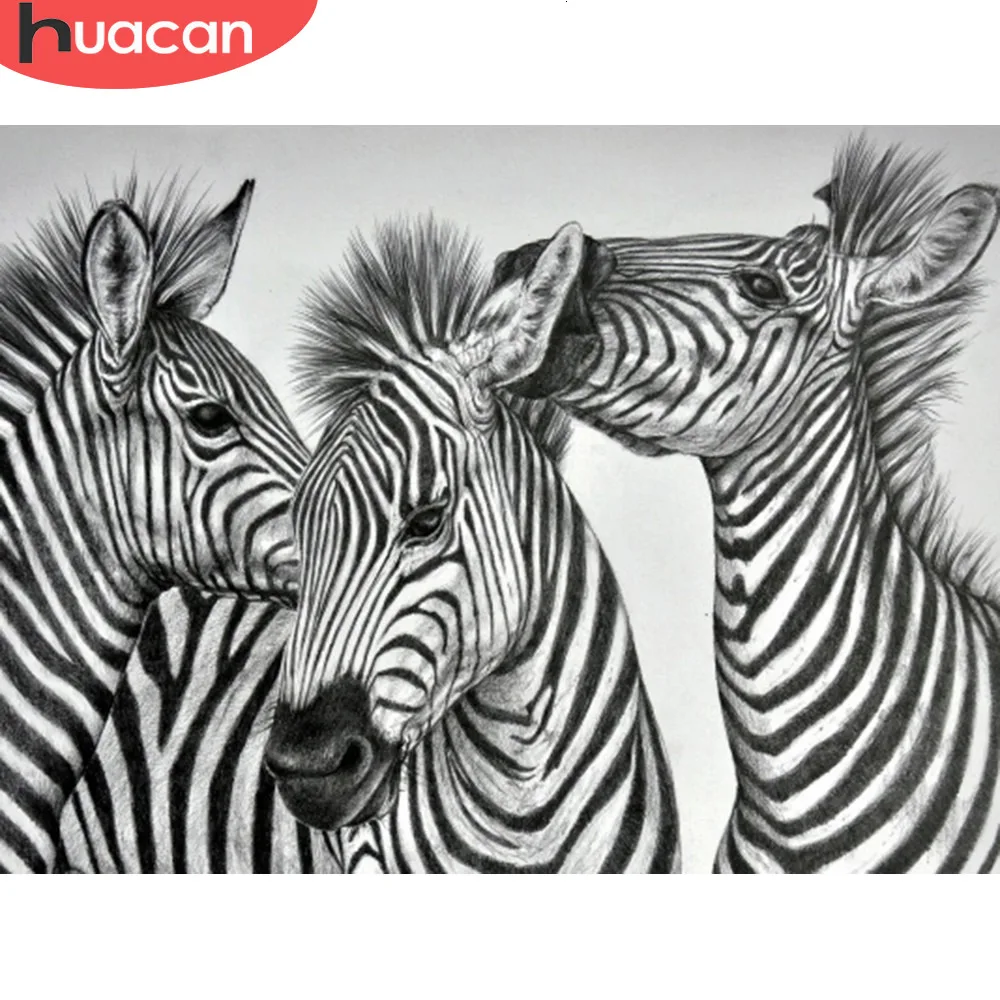 Алмазная вышивка huacan Animal 5D алмазная Живопись Вышивка крестом изображение зебры Стразы домашний Декор рождественские подарки
