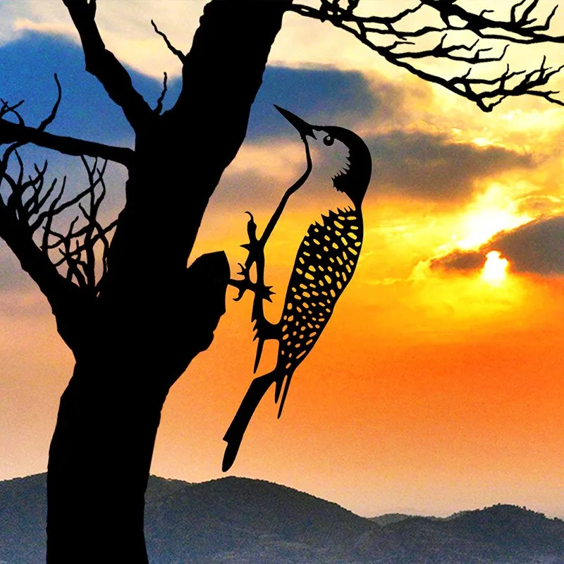 Новая мода металлическое дерево двор Искусство Дерево Птица Животное Сад