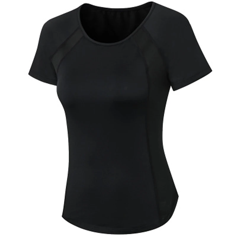 Женский топ для фитнеса с коротким рукавом из дышащей ткани