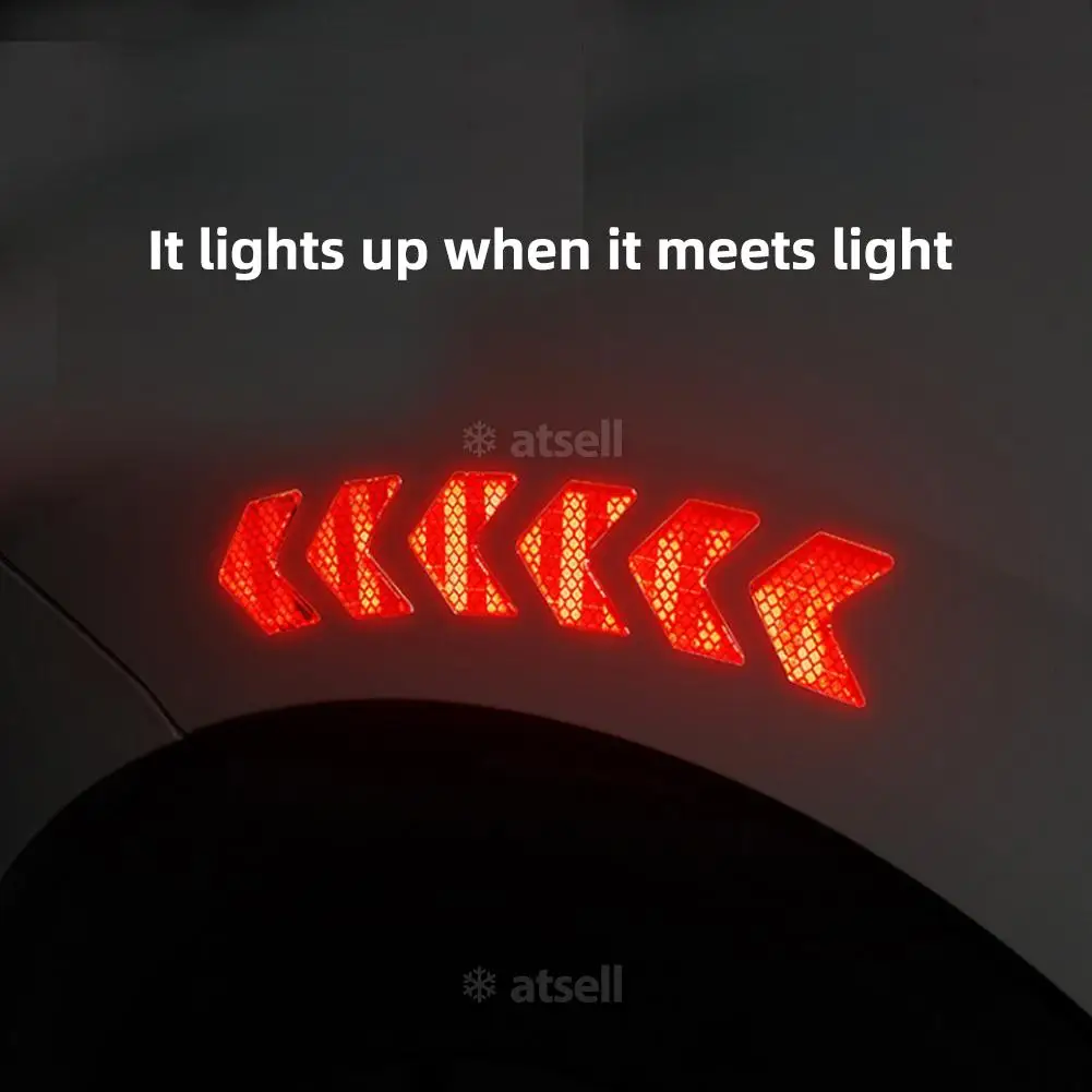 12 шт Светоотражающая наклейка для автомобиля и рисунком стрел предупреждающие