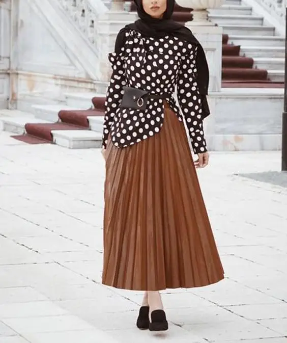 Женская юбка-трапеция с завышенной талией Повседневная плиссированная в