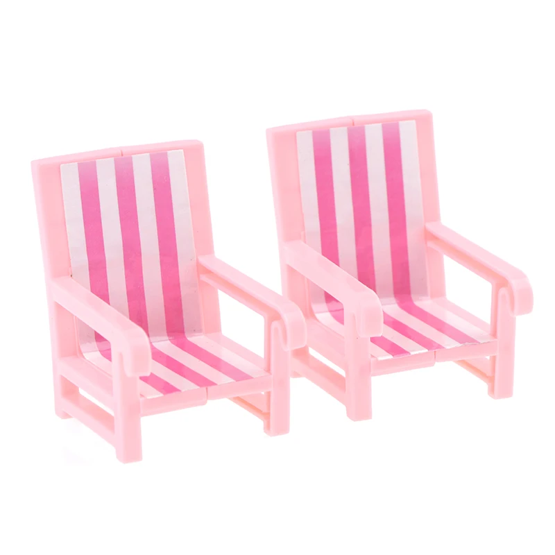 

1PC Plastic Chair Striped for 1/12 Dollhouse Miniature Furniture for dolls Dollhouse Colorful Chair Christmas Gift Kids toy
