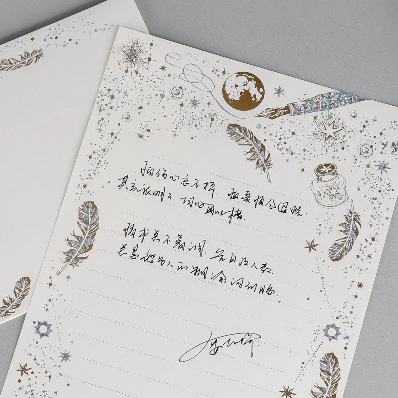 8 шт. золотистые тисненые перья для письма | Канцтовары офиса и дома